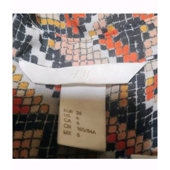 H&M Multicolor Geometric Sheer Blouse - Picture 2 of 7
